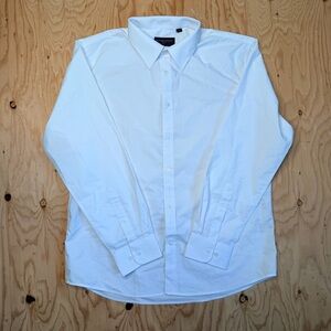 J.VER White Tech Dress Shirt Mens Large L Soft Business Stretch Performance